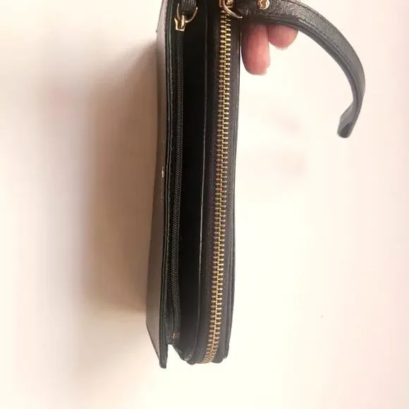 Kate Spade Wristlet, Black Leather, Layton Wallet, Beige Interior - Picture 2 of 5